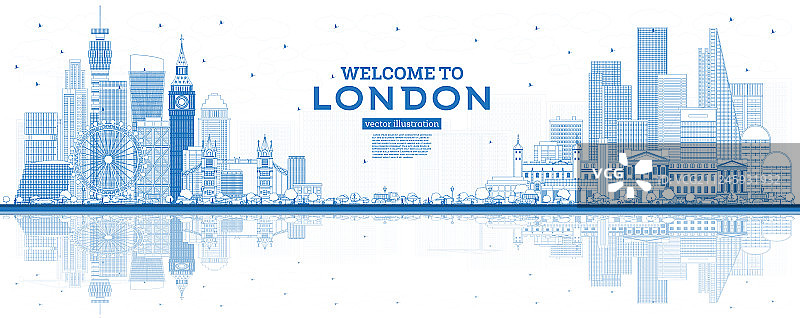 伦敦天际线欢迎标志图片素材