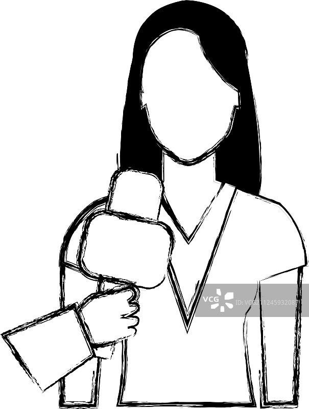 女人采访虚拟角色图片素材