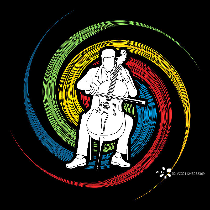 男大提琴手演奏古典音乐图片素材