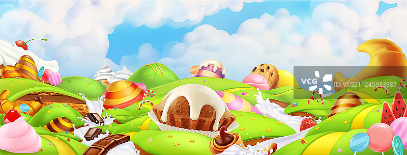 糖果乐园全景背景图片素材
