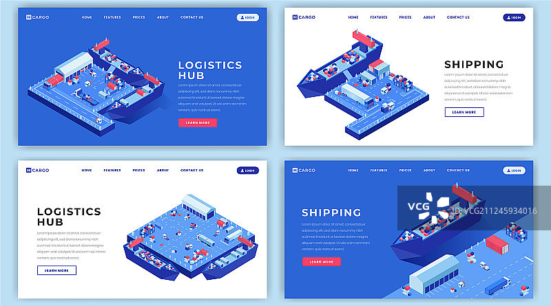 海洋运输着陆页布局图片素材