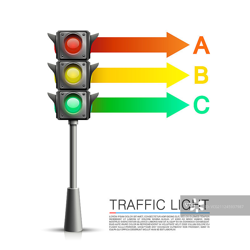白色背景上的交通信号灯信息图片素材