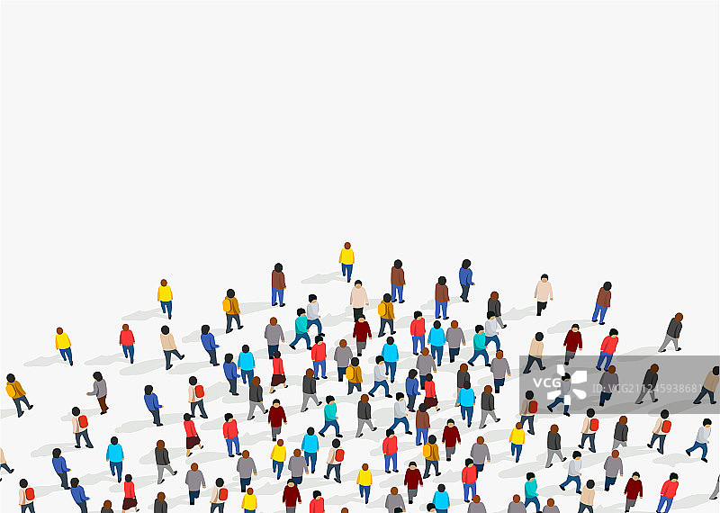 白色背景上的人群图片素材