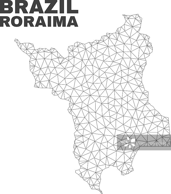 罗赖马州多边形网格地图图片素材