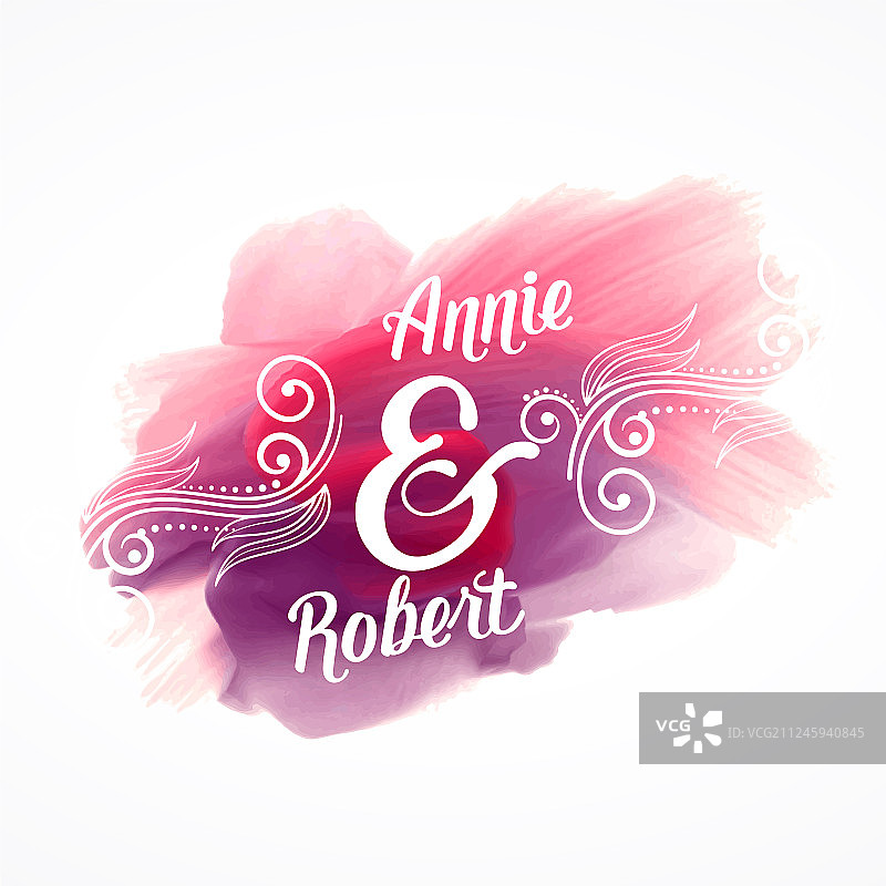 婚礼主题的粉色美丽笔触效果图片素材