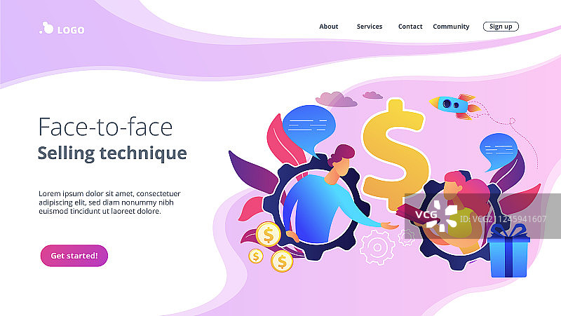 个性化销售概念着陆页图片素材