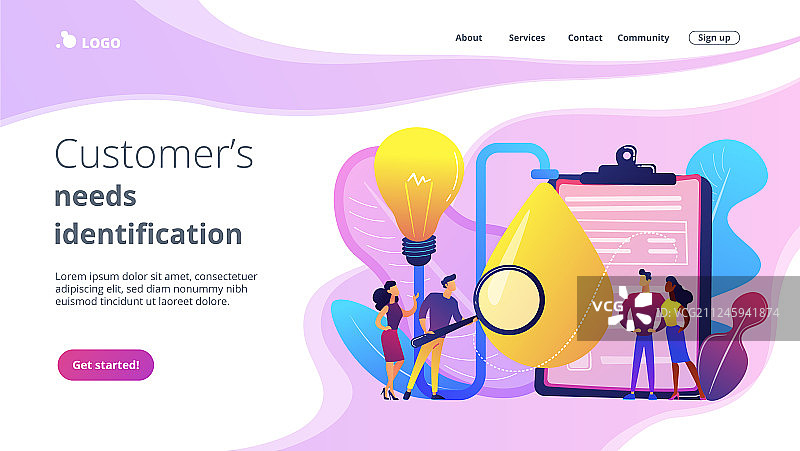 产品测试概念落地页图片素材