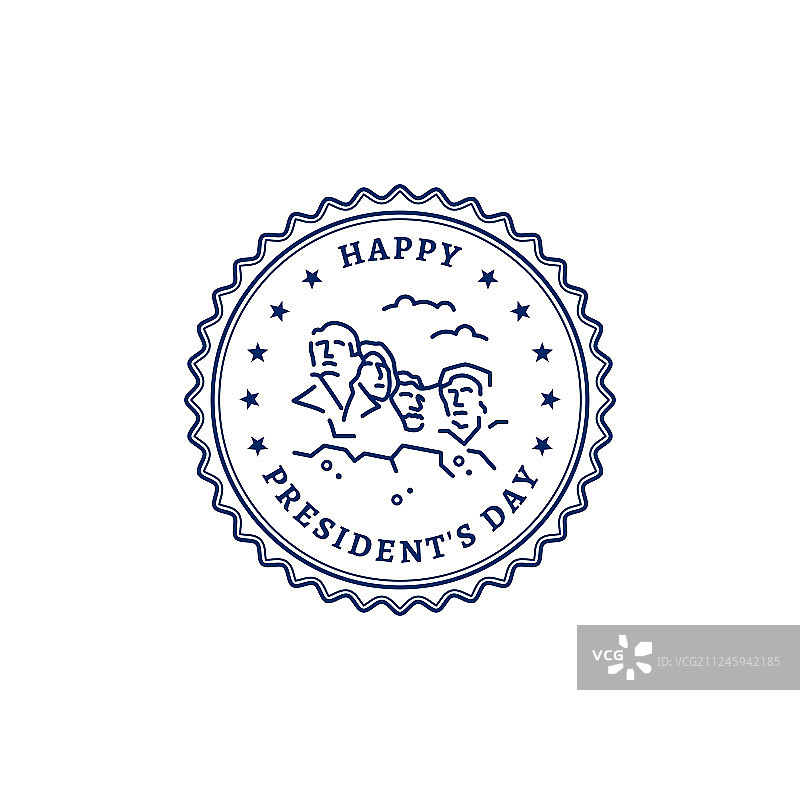 美国总统日快乐印章图标图片素材