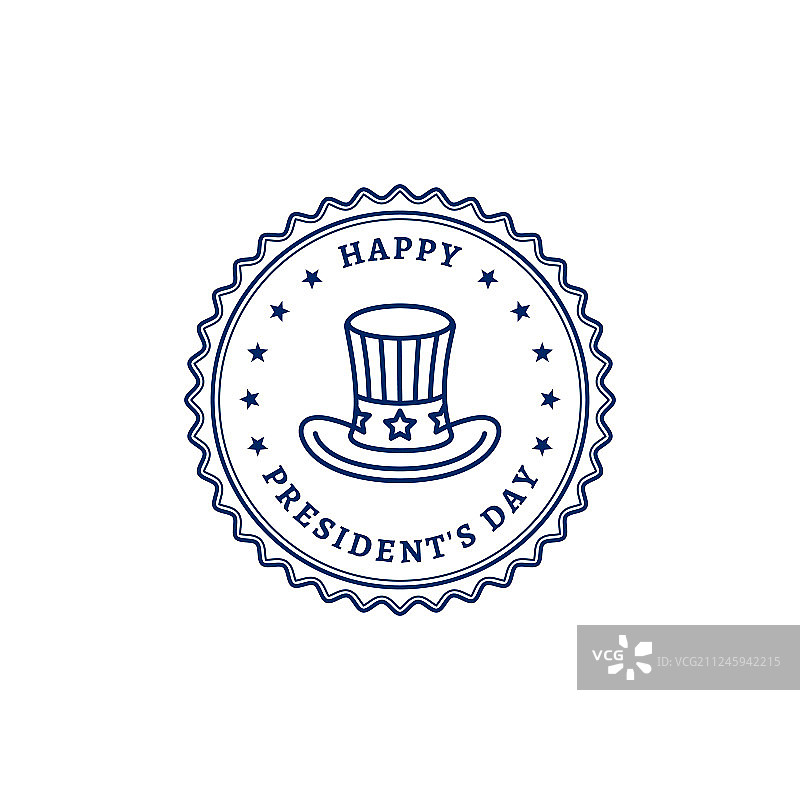 总统日印章图标山姆大叔帽子图片素材