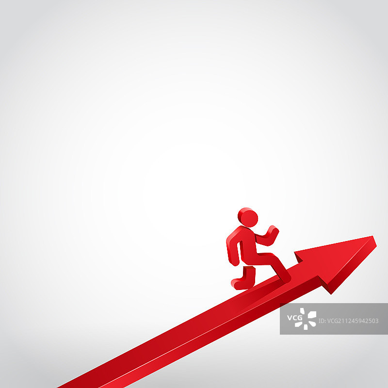 箭头上的跑步者图片素材