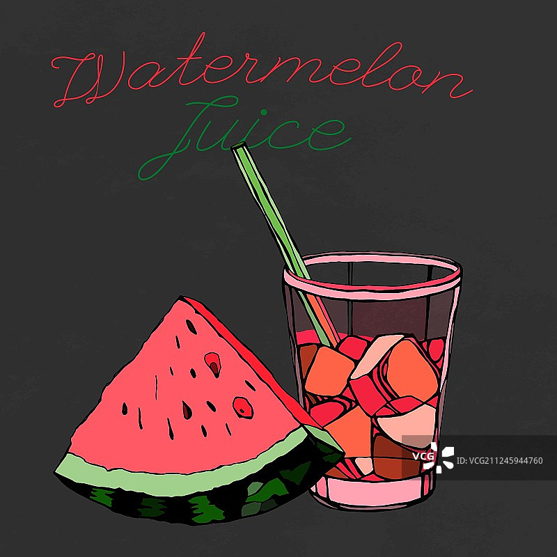 手绘西瓜02 A图片素材