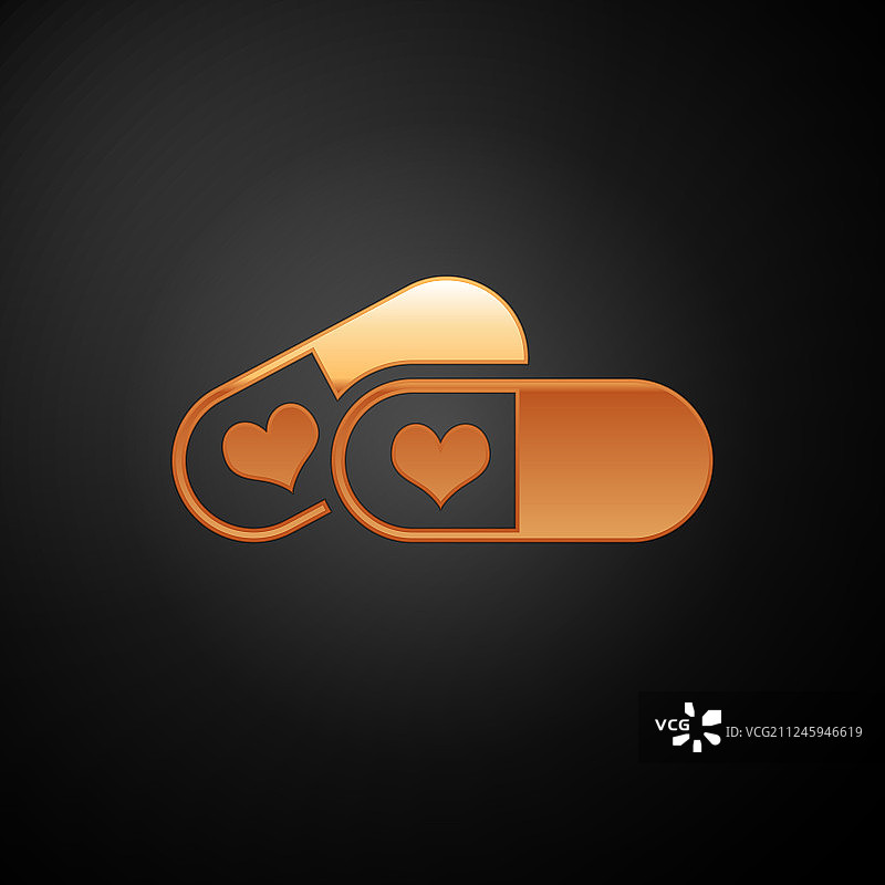 金色药丸：增强效力的催情药图标图片素材