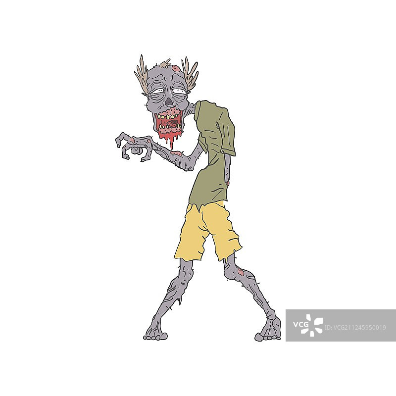 一只手臂的恐怖僵尸轮廓图图片素材