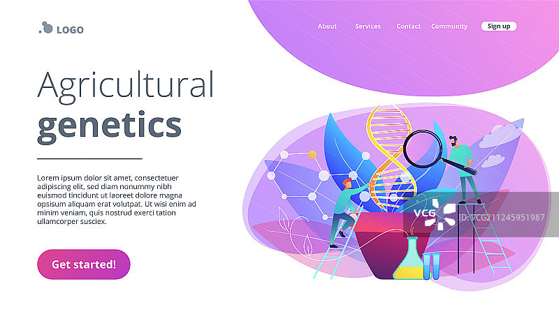 转基因植物概念着陆页图片素材