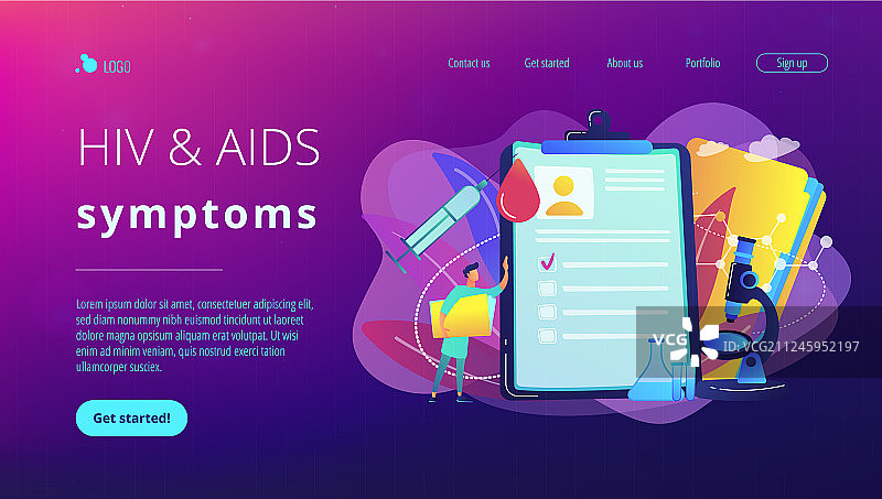艾滋病防治概念宣传页图片素材