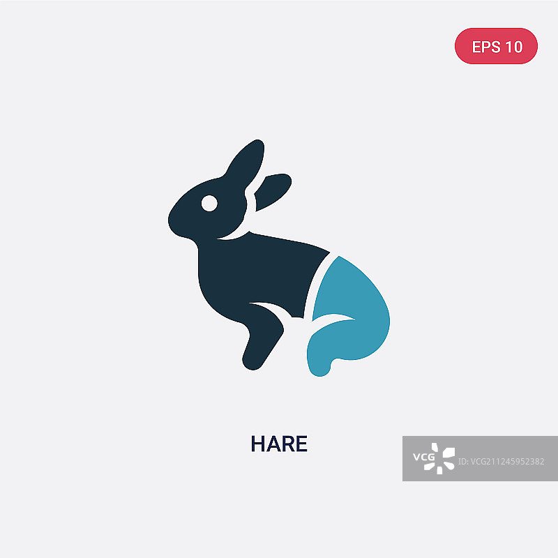 双色动物概念野兔图标图片素材