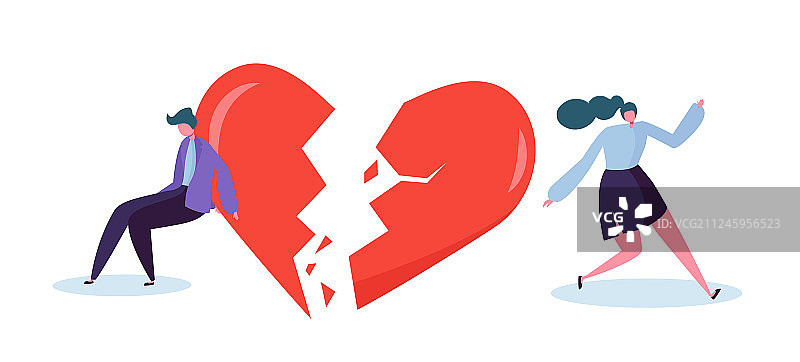 悲伤的年轻人心碎概念图片素材