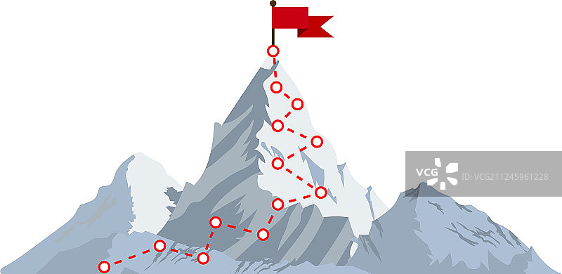通往顶峰的登山路线图片素材