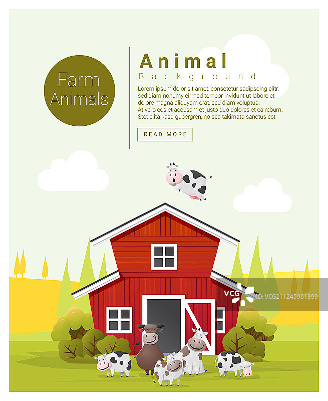 乡村风景与农场动物背景图片素材