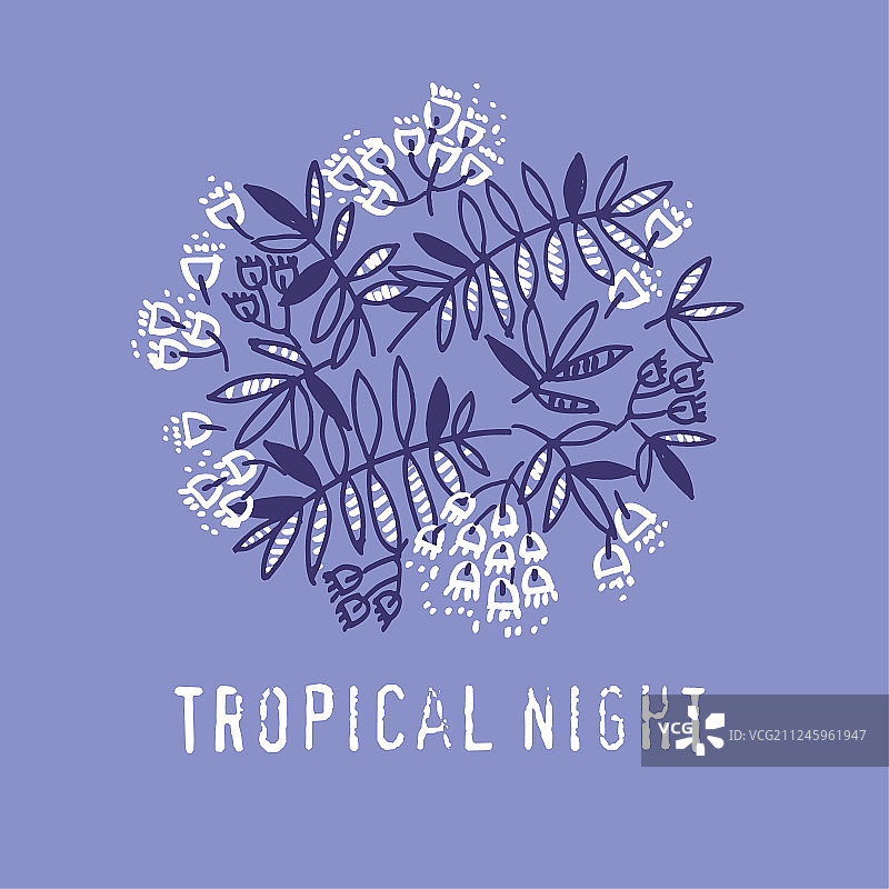 热带抽象叶子的现代花卉设计图片素材