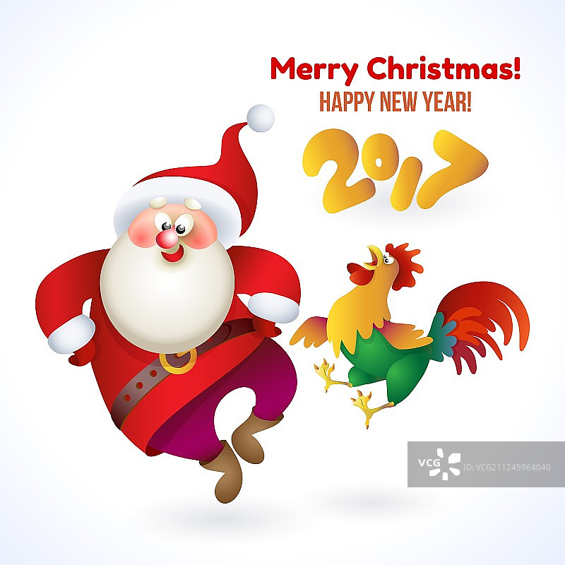 带有圣诞老人的2017新年快乐banner图片素材