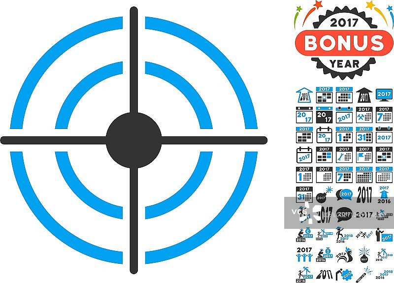 带2017年奖励象形图的目标图标图片素材