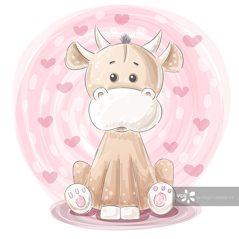 可爱奶牛卡通形象图片素材