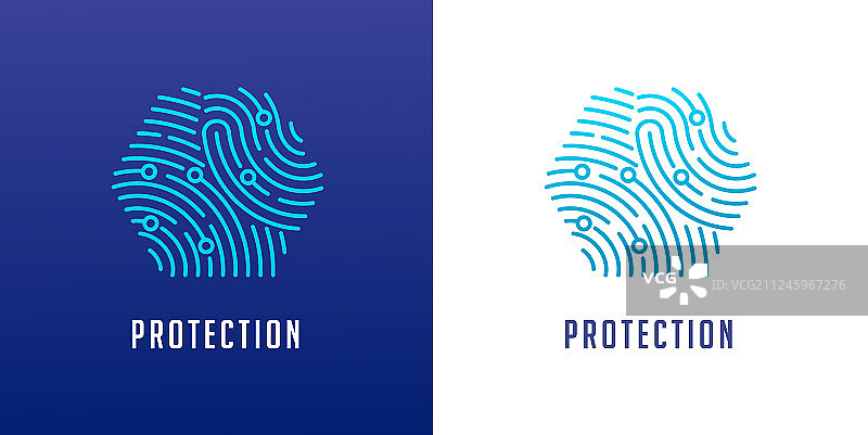指纹扫描Logo隐私网络安全图片素材