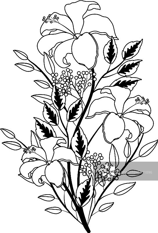 热带花卉卡通图片素材