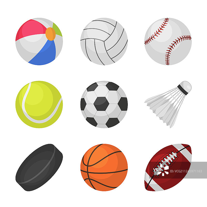 儿童球类运动：排球与棒球图片素材