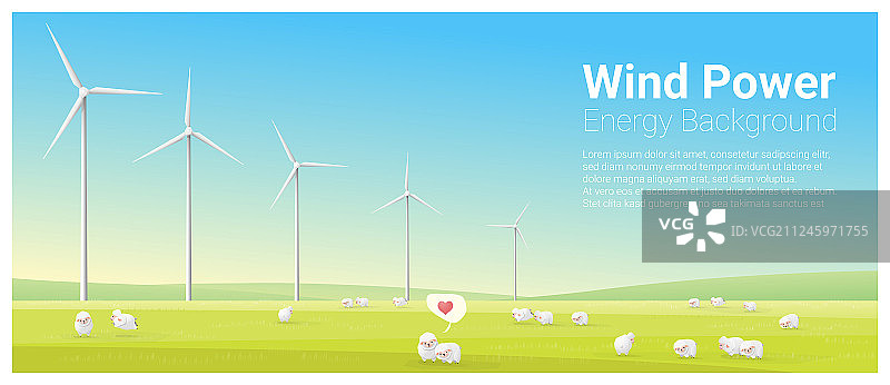 带风力涡轮机的能源概念背景26图片素材
