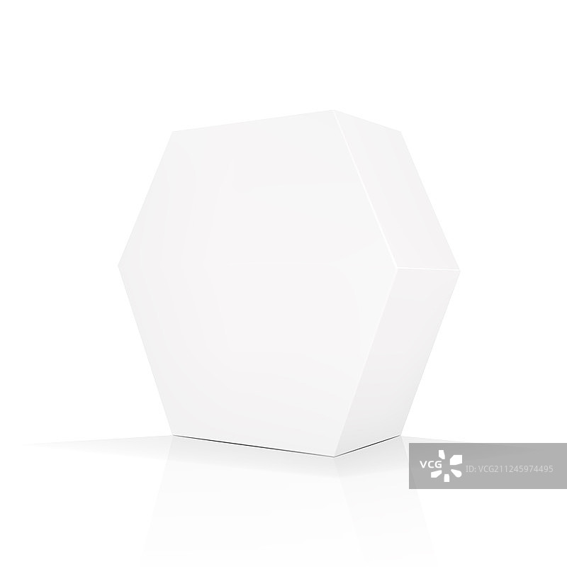 白色灰色六边形包装盒图片素材