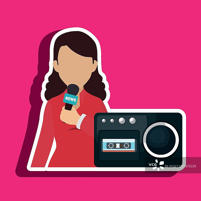 女声录音新闻图片素材