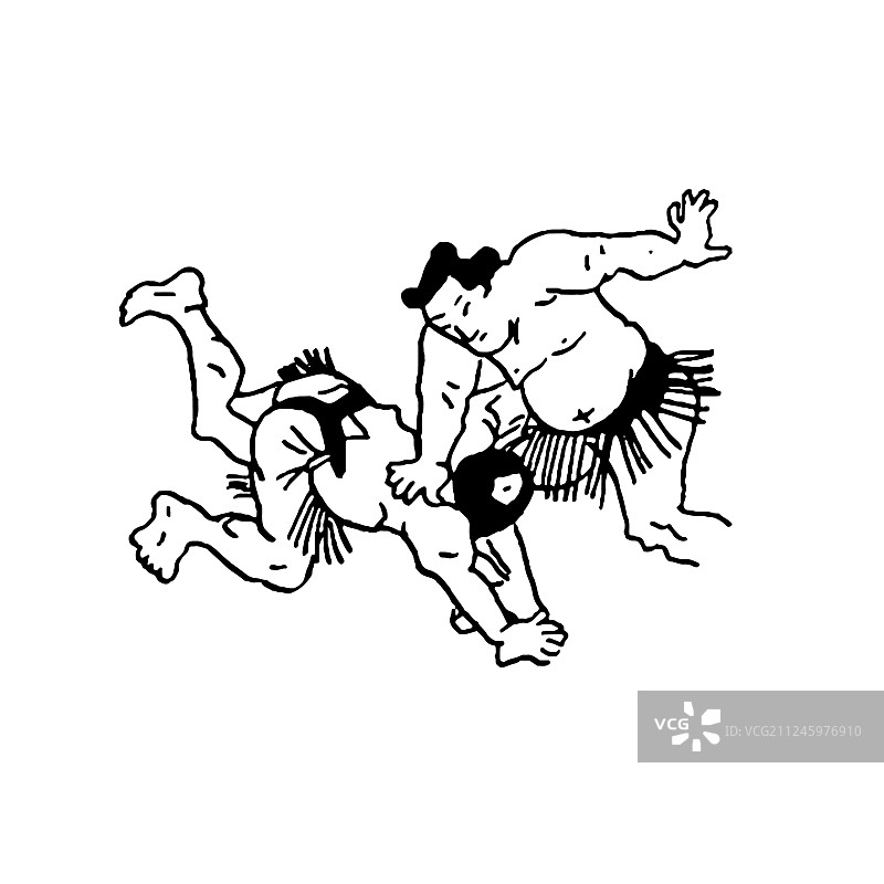 手绘相扑摔跤手图片素材