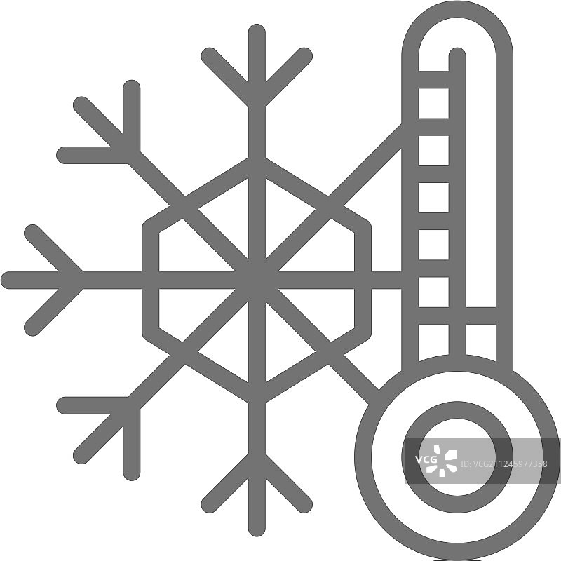 低温温度计雪花图标图片素材