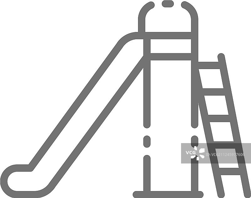 游乐场滑梯线性图标图片素材