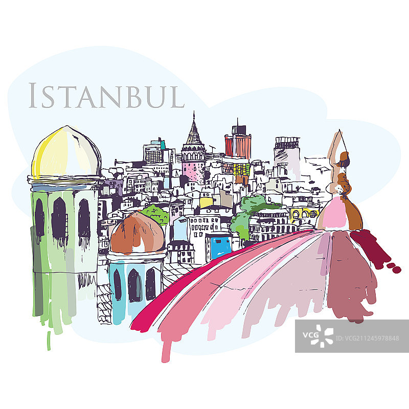 伊斯坦布尔绘画作品图片素材