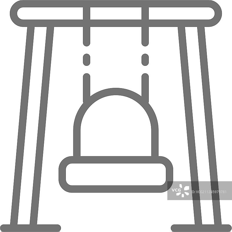 游乐场秋千单线条图标图片素材