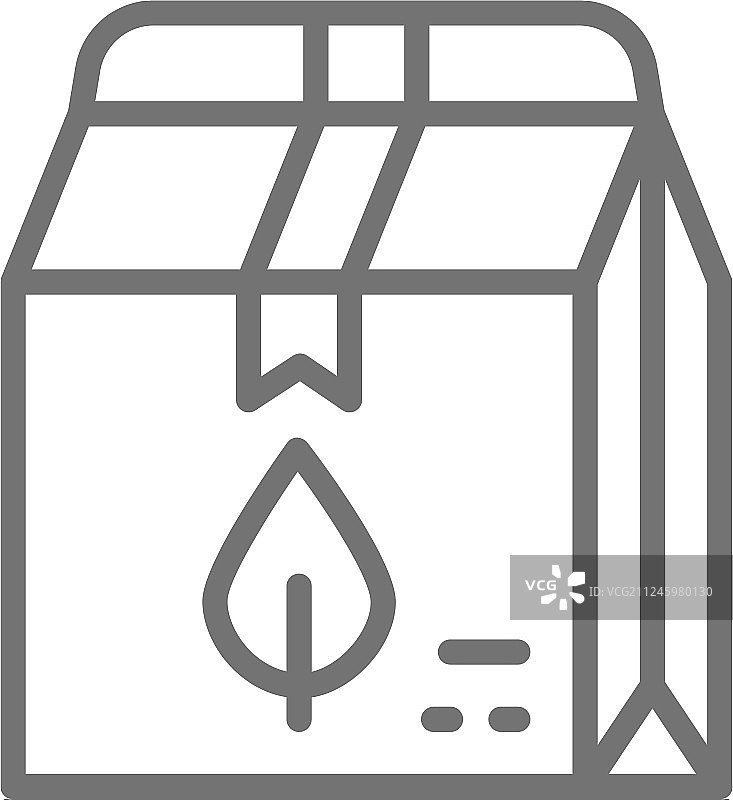 午餐盒生态外卖健康食品线性图标图片素材