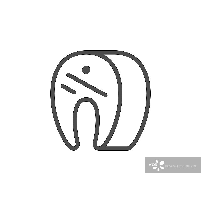 鱼肉线条轮廓图标图片素材