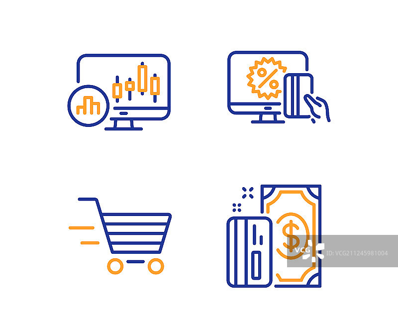 K线图在线购物和配送图片素材