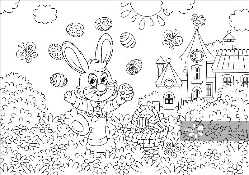 复活节兔子杂耍图片素材