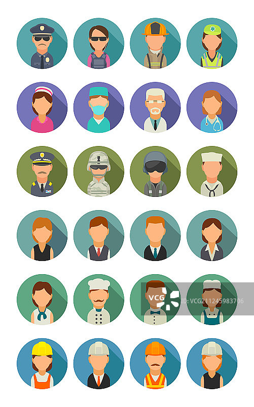 不同职业人物图标合集，厨师图片素材