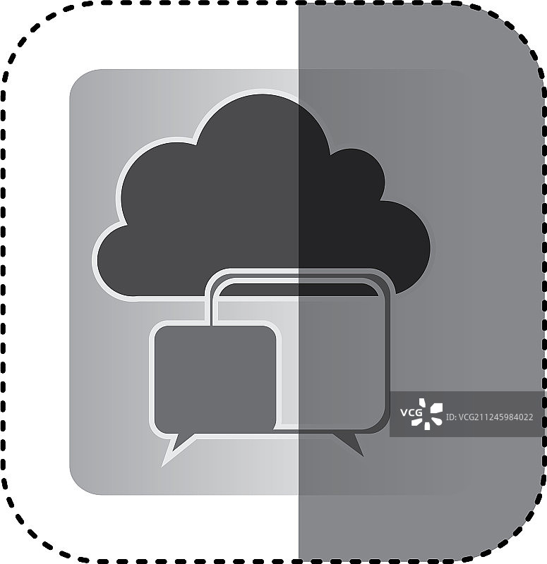 灰色云朵聊天气泡网络图片素材