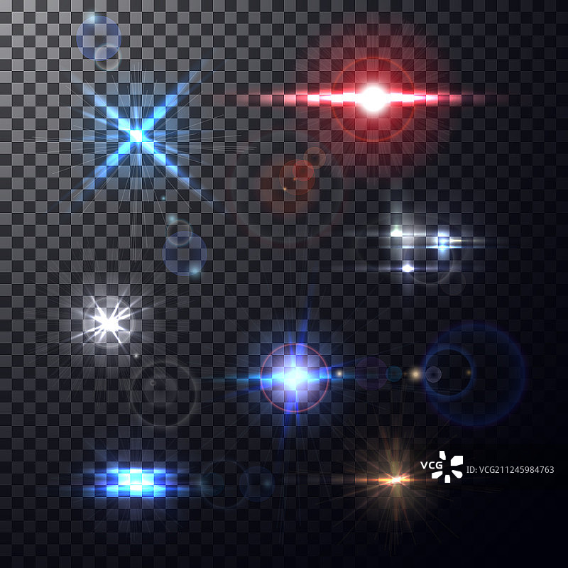 彩色镜头光晕光束图片素材
