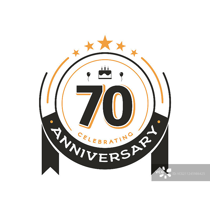 70周年复古标志模版图片素材