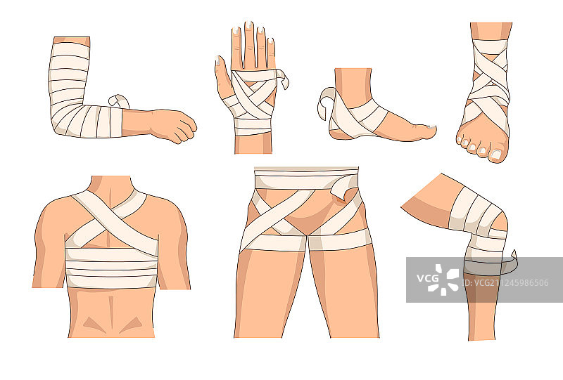 包扎身体部位人体受伤图片素材