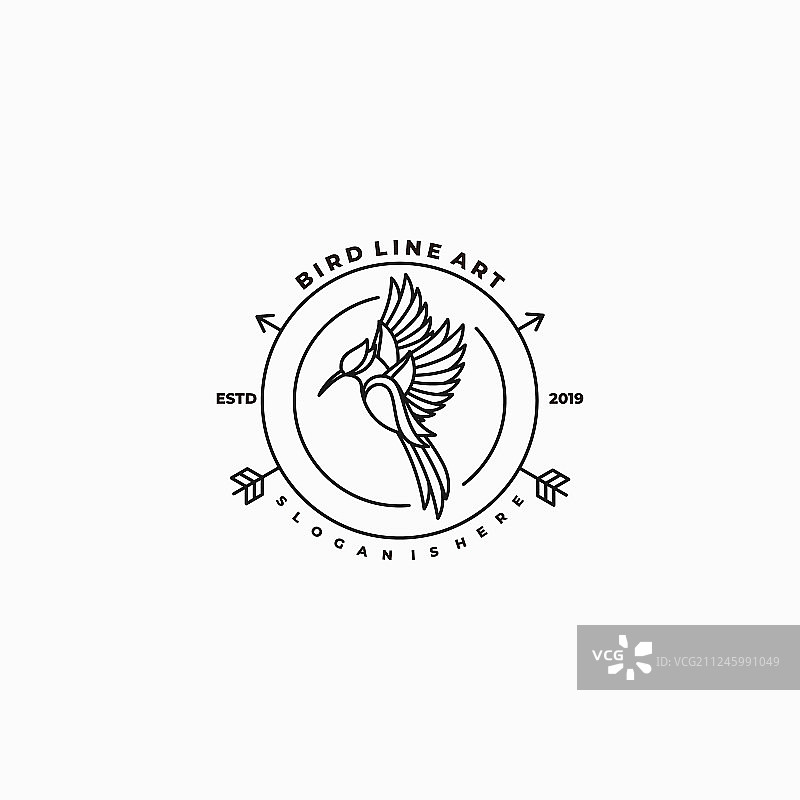 鸟类线条设计模板图片素材