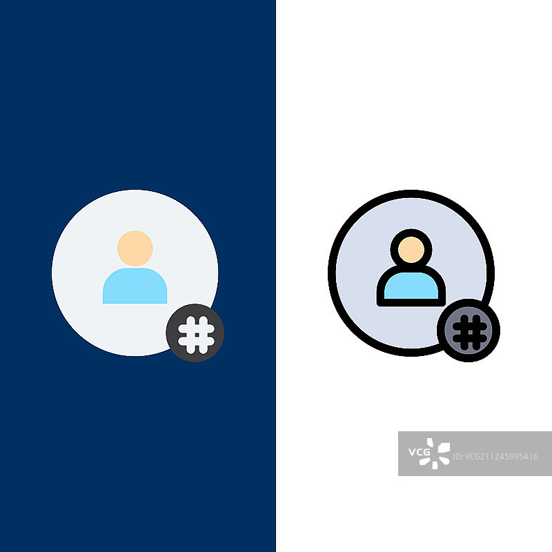 推特话题标签联系方式扁平图标图片素材