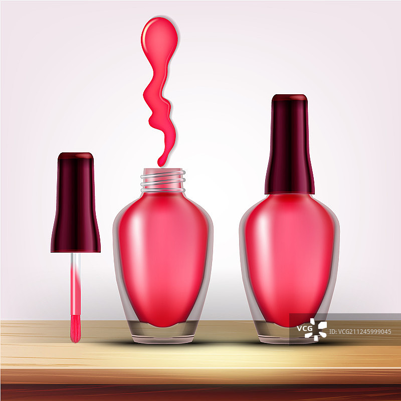玫瑰色指甲油化妆品瓶图片素材
